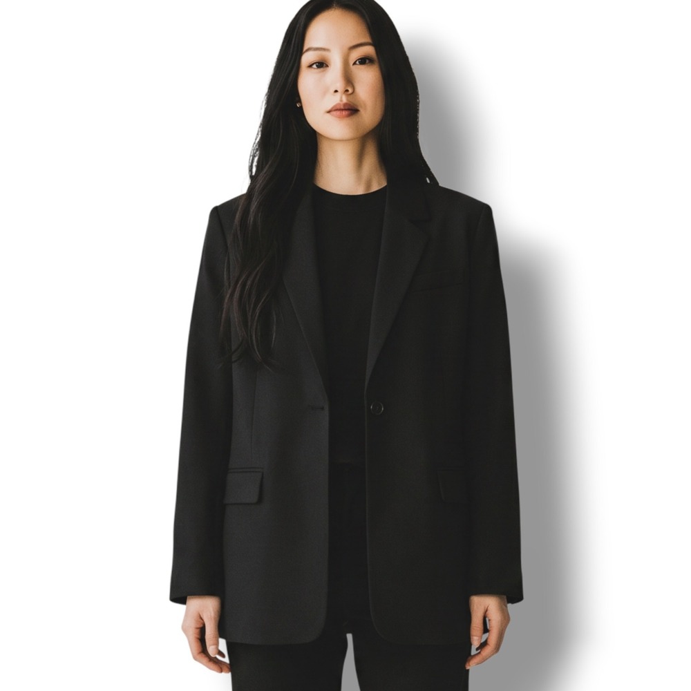 Nordstrom Womens Black Single Button Blazer Jacket Size S NC465683MI NWT